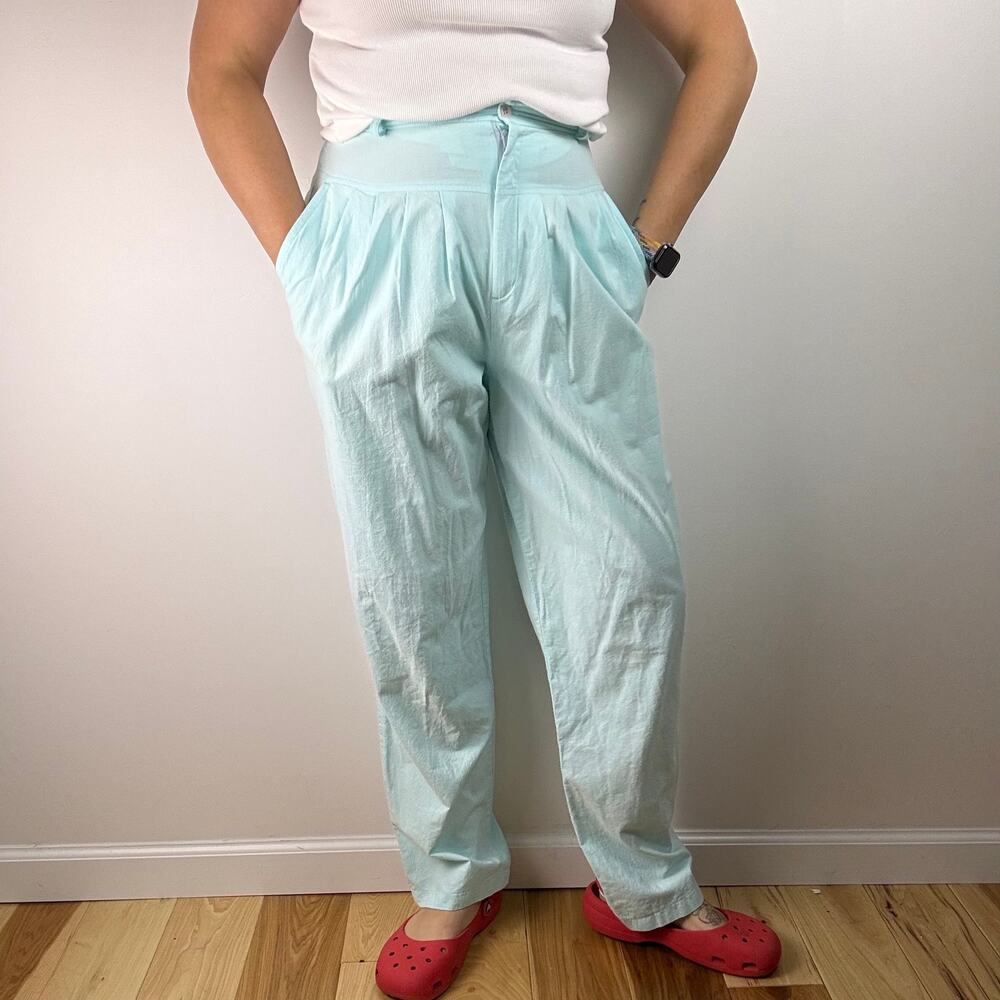 Vintage 80s Danik pale blue tapered pants size 10/12